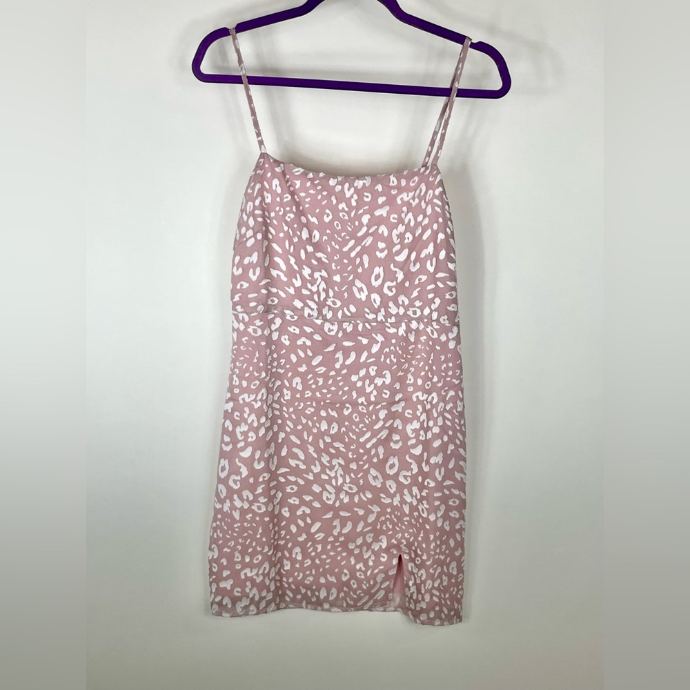LE LIS Pink Cheetah Print Mini Dress - Medium